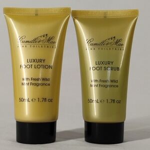 NEW Camille & Mae Luxury Foot Care Wild Mint Fragrance Scrub & Lotion 1.7fl. oz